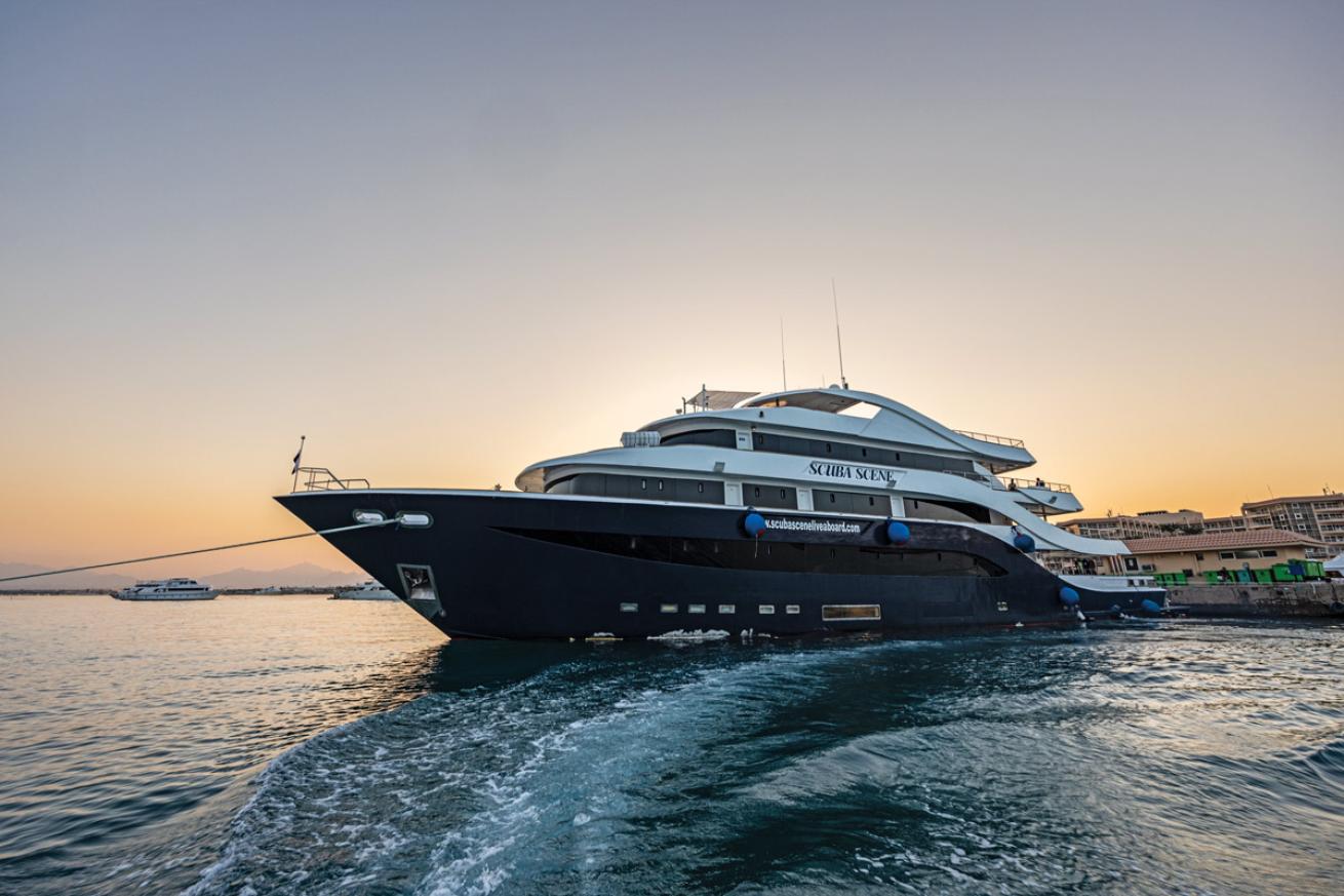The All Star Scuba Scene liveaboard docked in Hurghada, Egypt